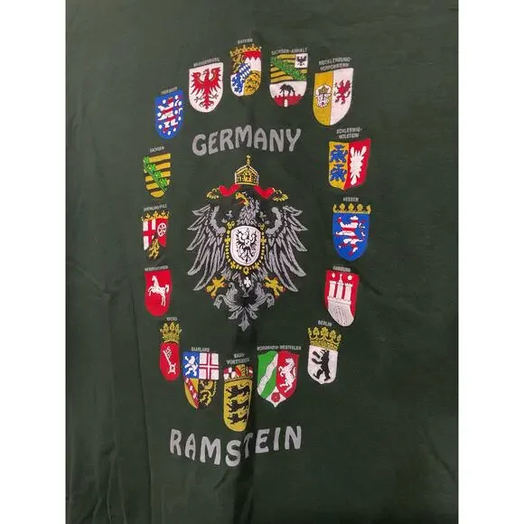 Vintage Stedman XXL Tee Germany Ramstein Green - Picture 8 of 11